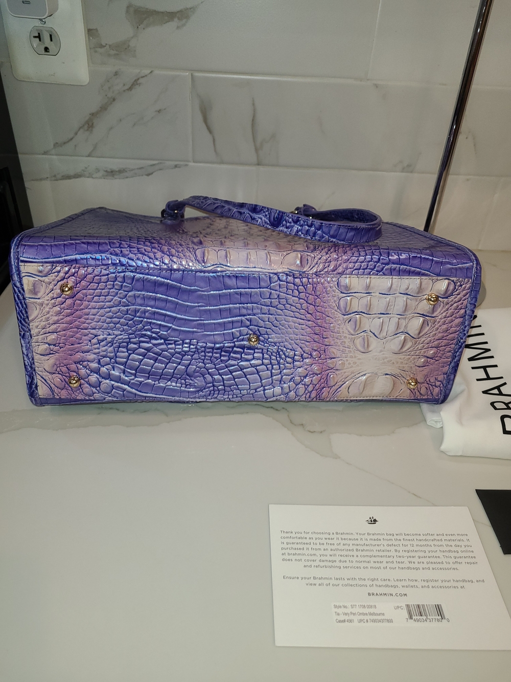 NWT Brahmin Tia Very Peri Ombre Melbourne Tote - Picture 14 of 15